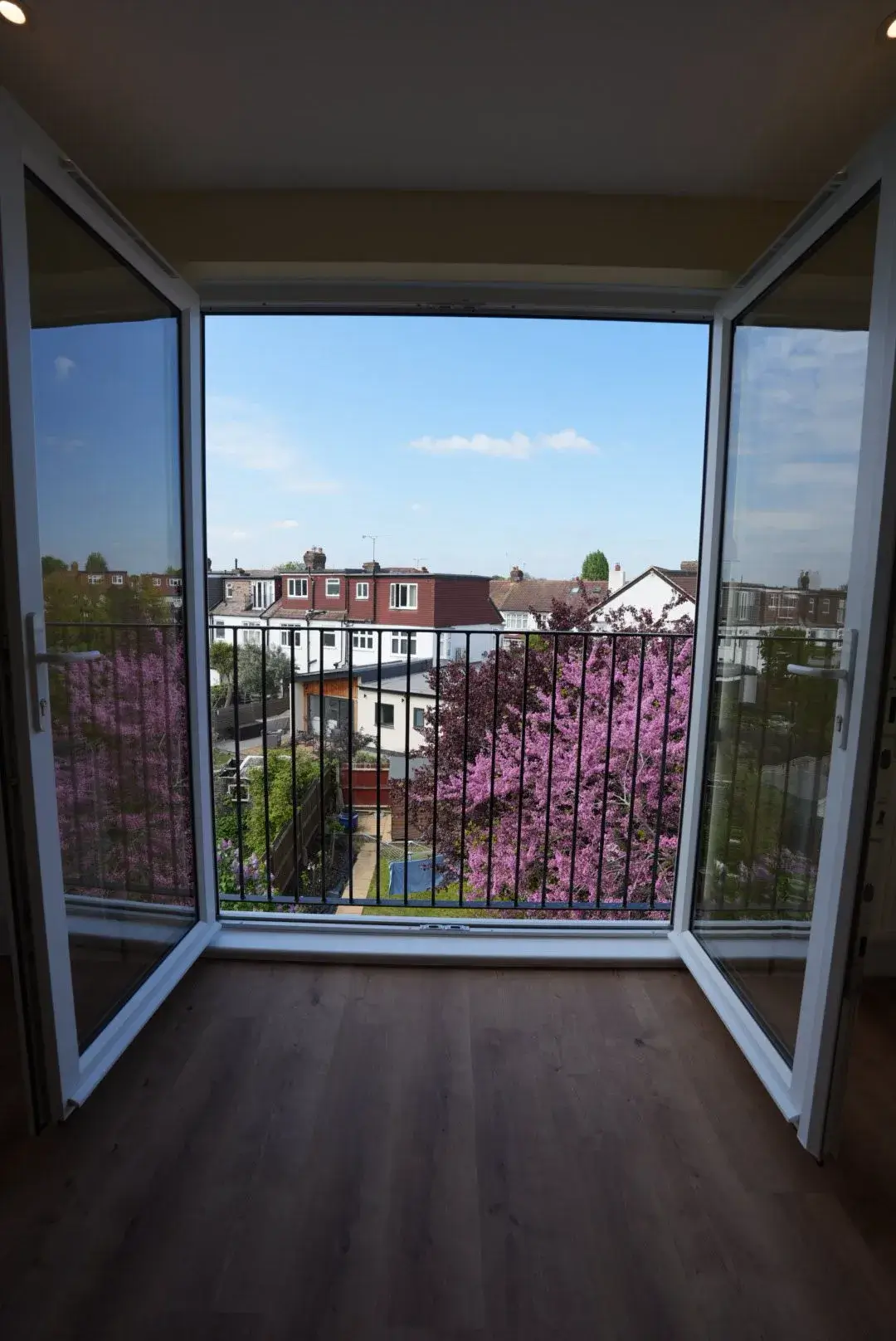 windows opening to balcony